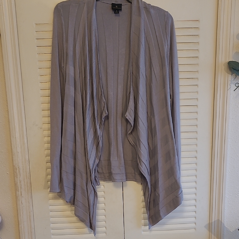 Worthington Light Gray Draped Cardigan